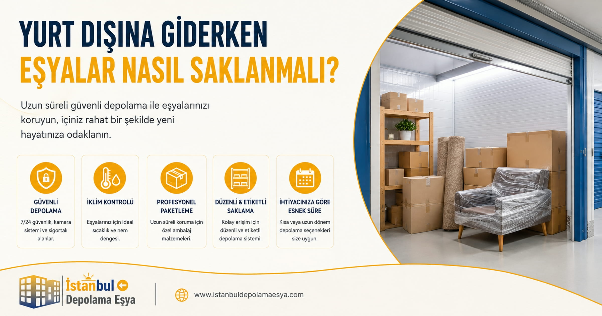 Yurt dışına gitmeden önce eşyalarını güvenli depoda saklayan kişi